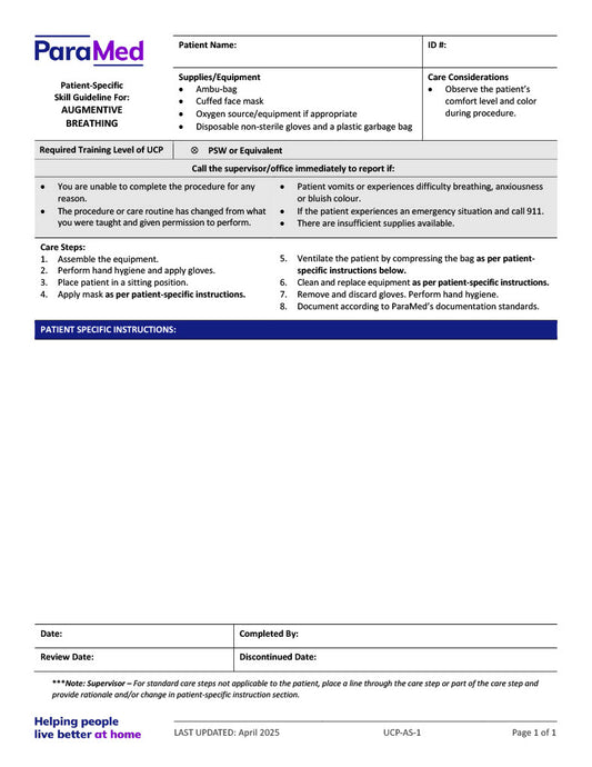Augmentive Breathing (Skill Guideline)