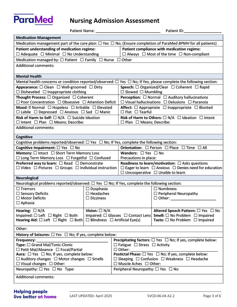 NURS-WB-NES - Wound Bundle for Non-Electronic Sites