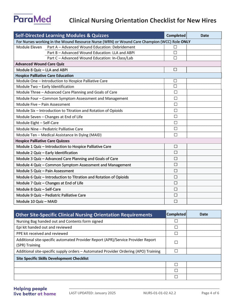 NURS-NOB - Nursing Orientation Bundle