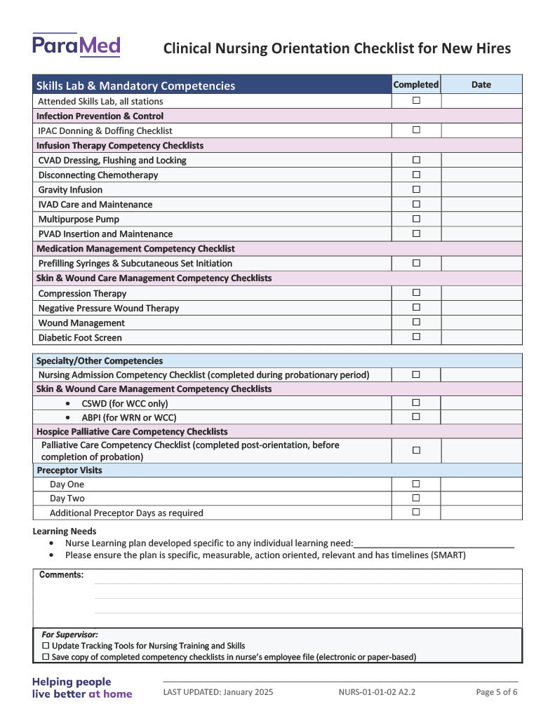 NURS-NOB - Nursing Orientation Bundle