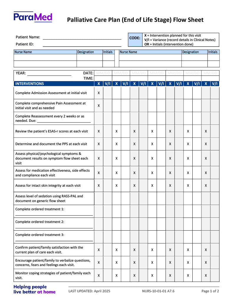 NURS-HPCB-NES - Hospice Palliative Care Bundle for Non-Electronic Sites