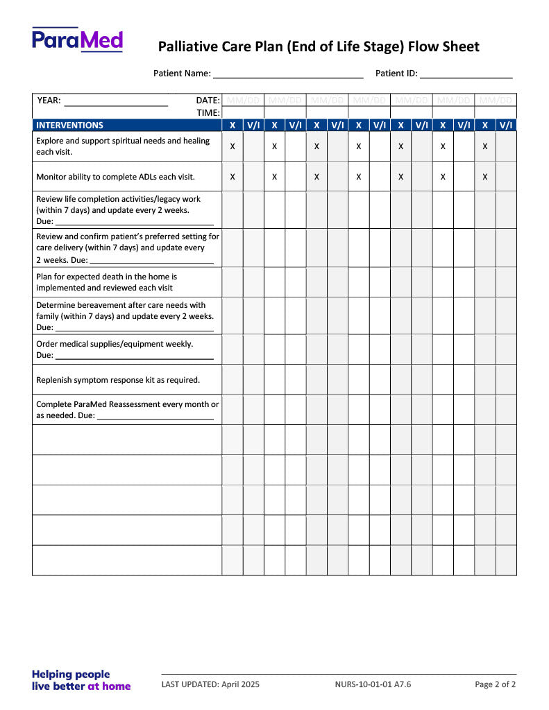 NURS-HPCB-NES - Hospice Palliative Care Bundle for Non-Electronic Sites