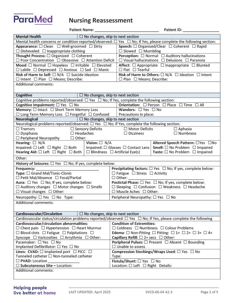 NURS-GCB-NES - General/Generic Chart Bundle for Non-Electronic Sites