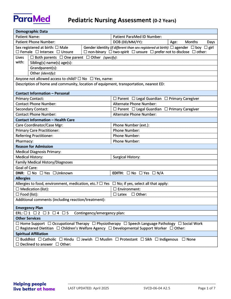 PEDS-0-2 -Pediatric Bundle (ages 0 to 2 yrs)