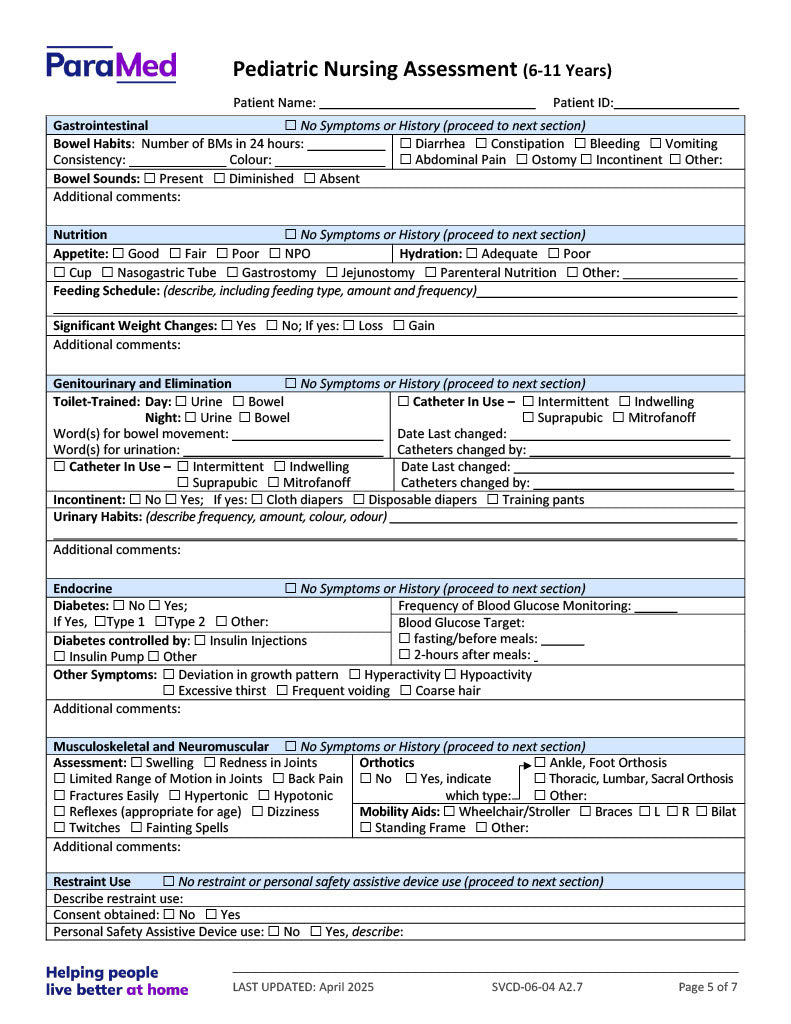 PEDS-6-11 - Pediatric Bundle (ages 6 to 11 yrs)