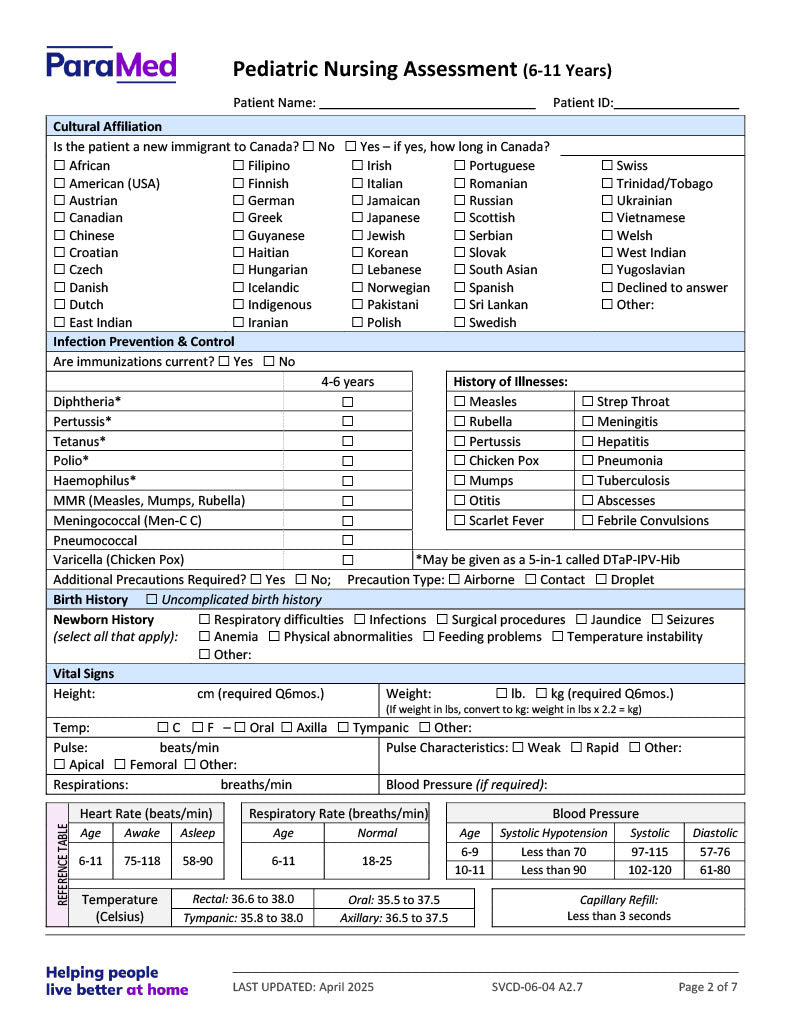 PEDS-6-11 - Pediatric Bundle (ages 6 to 11 yrs)