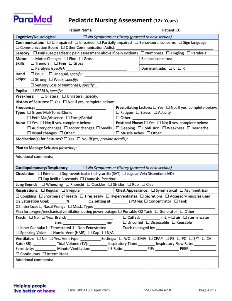 PEDS-12+ - Pediatric Bundle (ages 12+ yrs)
