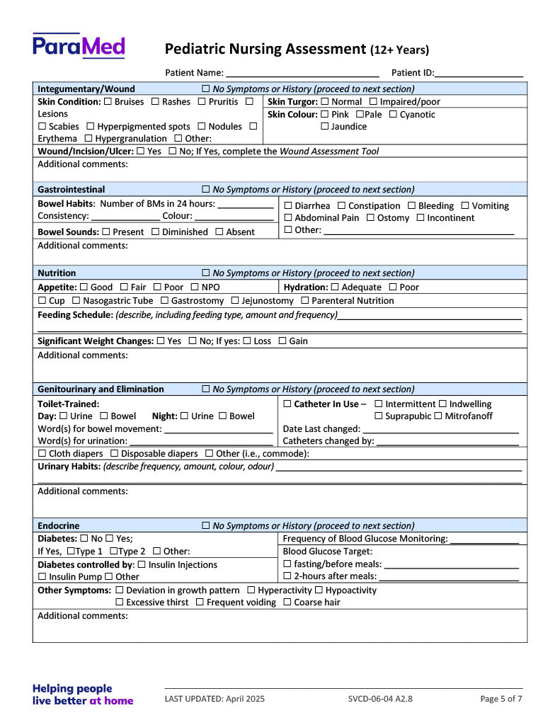PEDS-12+ - Pediatric Bundle (ages 12+ yrs)