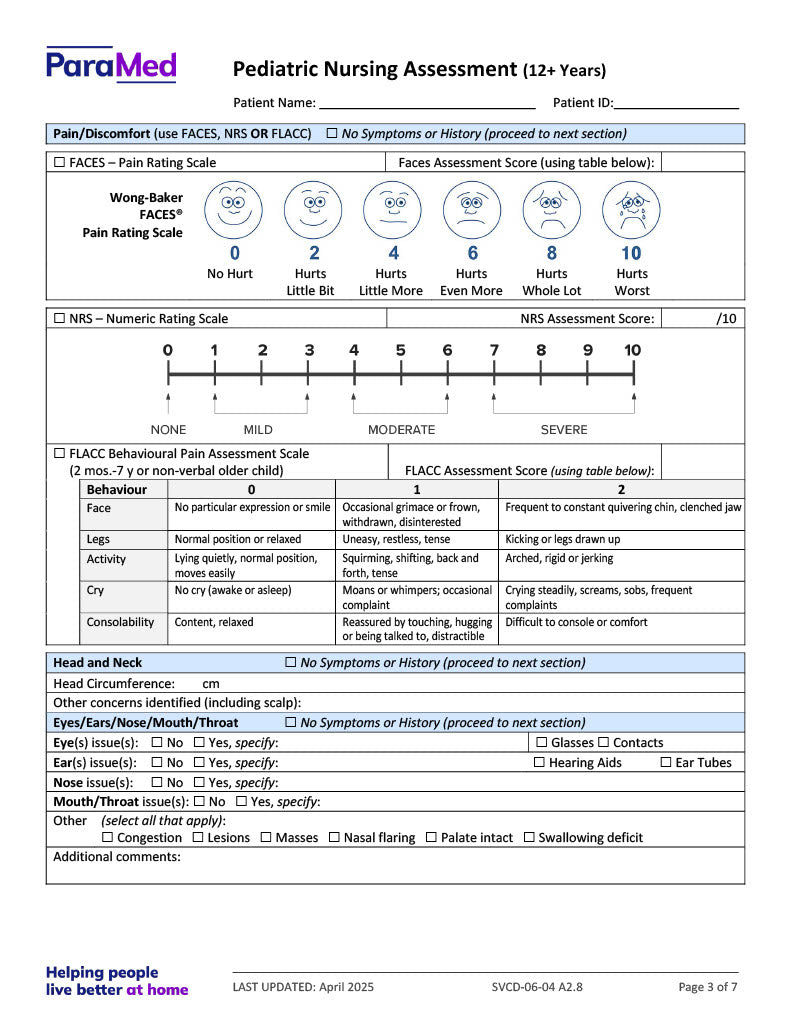 PEDS-12+ - Pediatric Bundle (ages 12+ yrs)