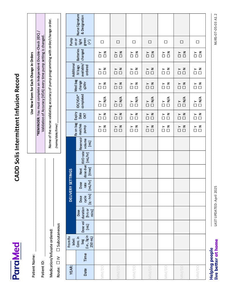 NURS-IVB-NES - Infusion Bundle for Non-Electronic Sites