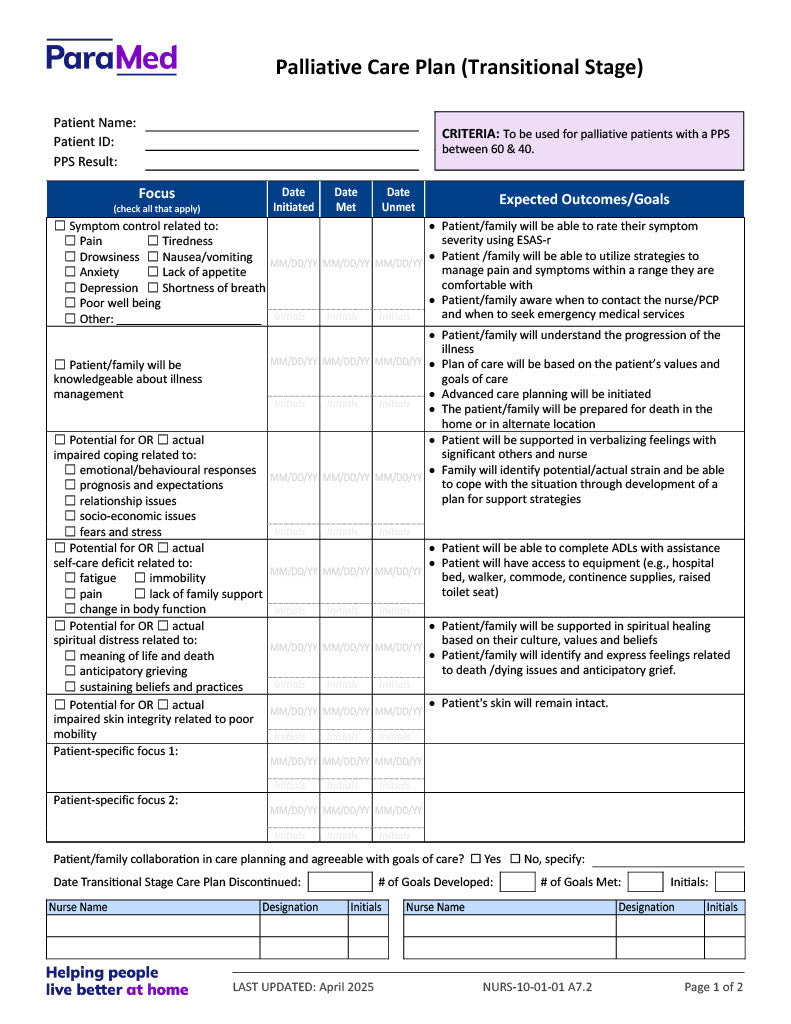 NURS-HPCB-NES - Hospice Palliative Care Bundle for Non-Electronic Sites