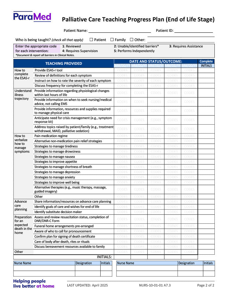 NURS-HPCB-NES - Hospice Palliative Care Bundle for Non-Electronic Sites