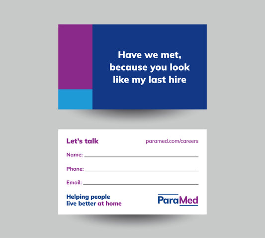 ParaMed Let's Talk Recruitment Cards