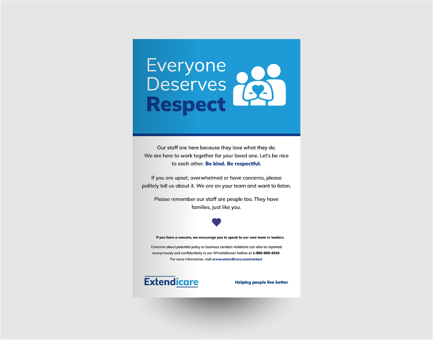 Extendicare Respect and Safety Poster