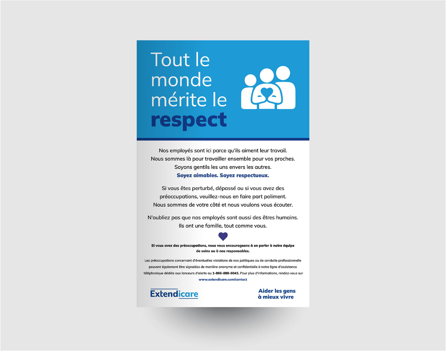 Extendicare Respect and Safety Poster