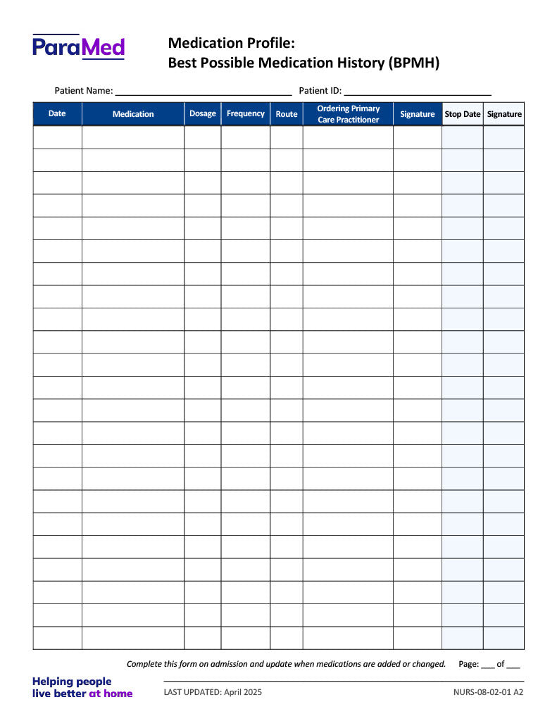 Medication Profile-Best Possible Medication History (BPMH)