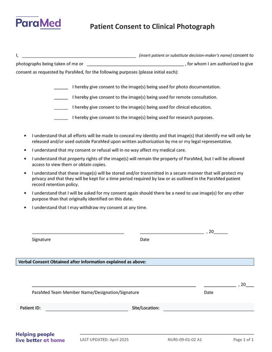 Patient Consent to Clinical Photography