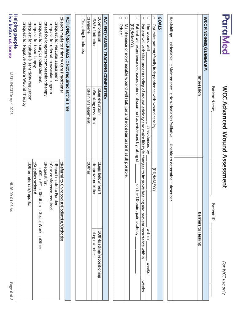 WCC Advanced Wound Assessment