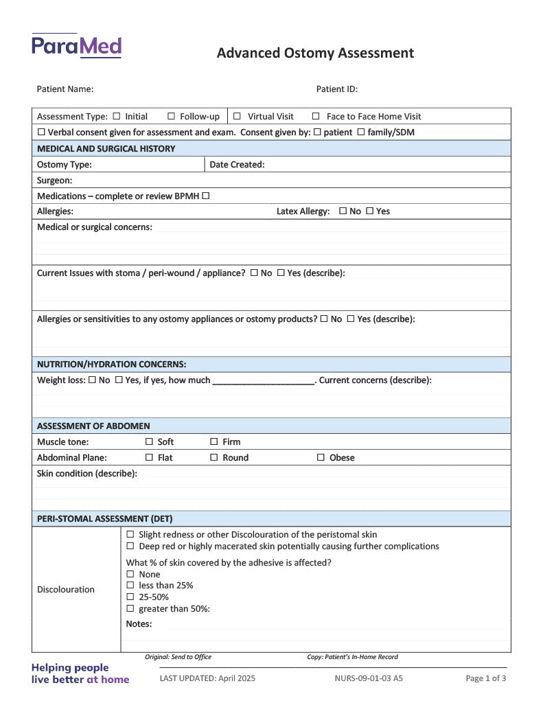 Advanced Ostomy Assessment