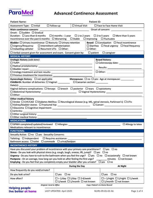 Advanced Continence Assessment