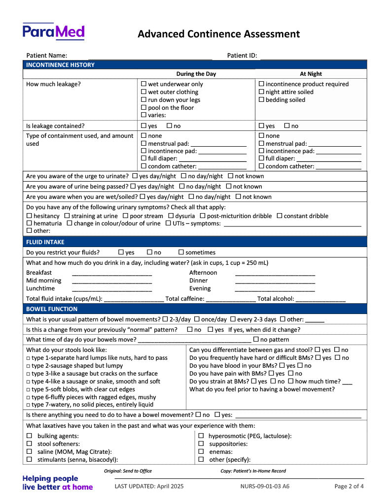 Advanced Continence Assessment