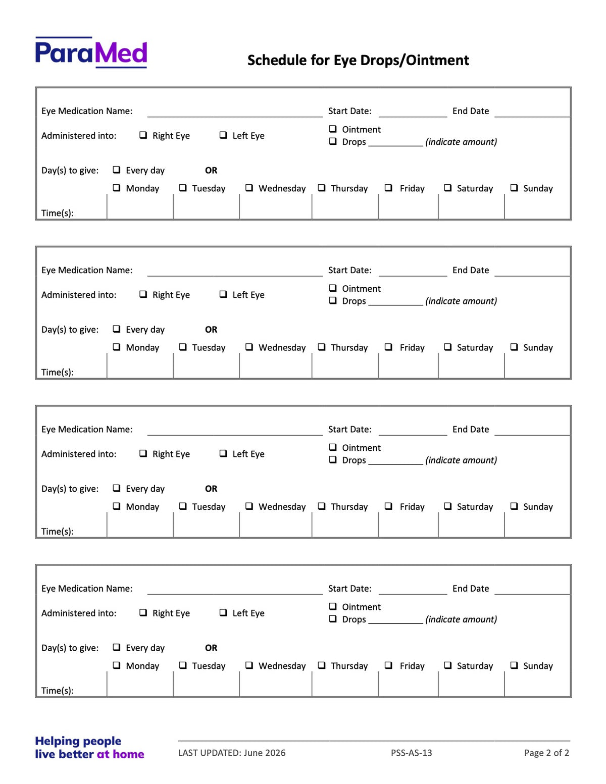 Eye Drops/Eye Ointment (Skill Guideline) - page 2