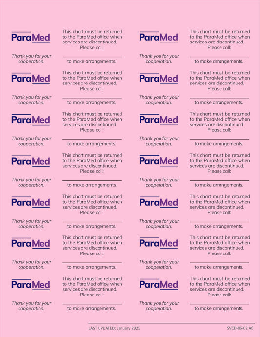 In-Home Chart Label Stickers