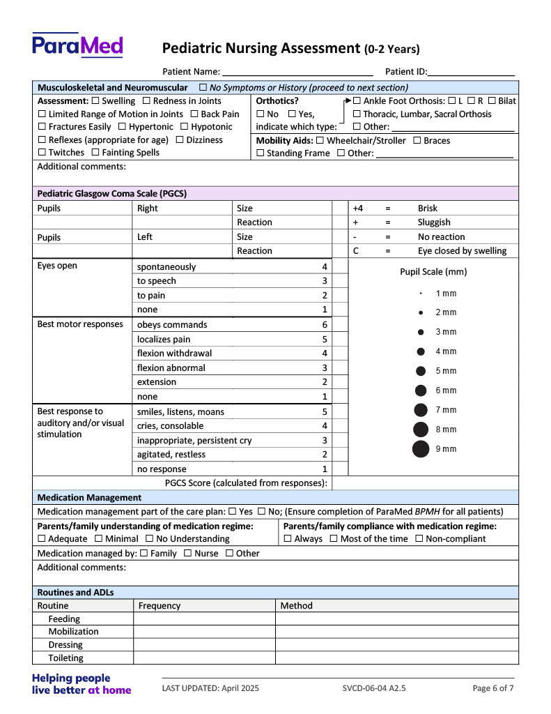 Pediatric Nursing Assessment (0-2 Years)