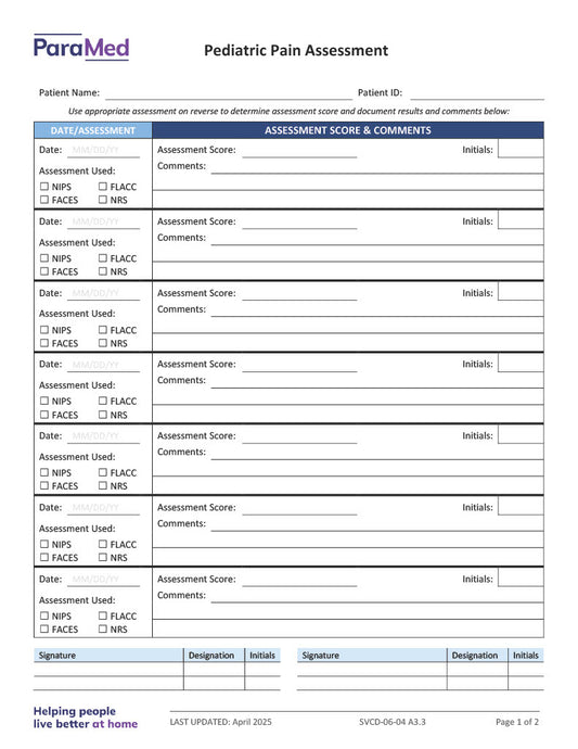 Pediatric Pain Assessment