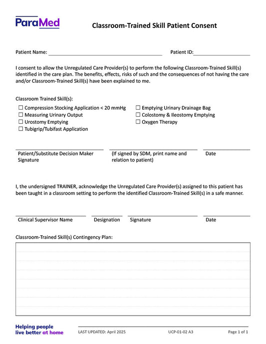 Classroom-Trained Skill Patient Consent