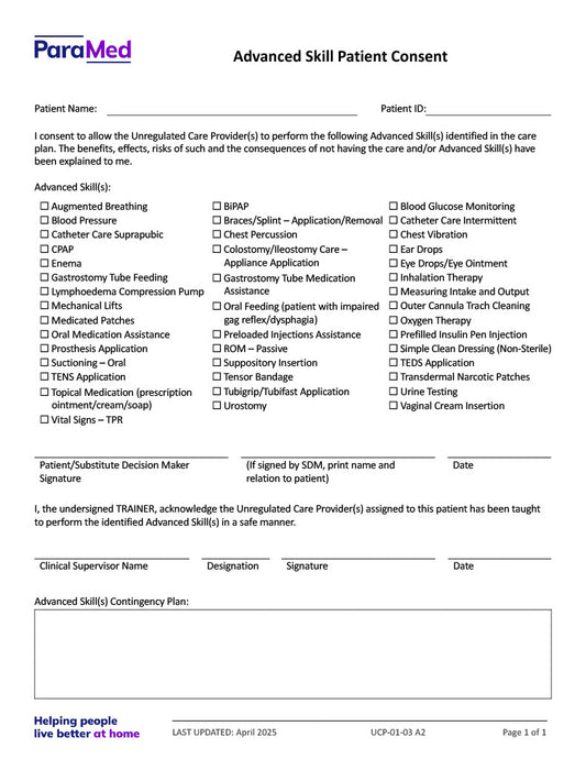 Advanced Skill Patient Consent