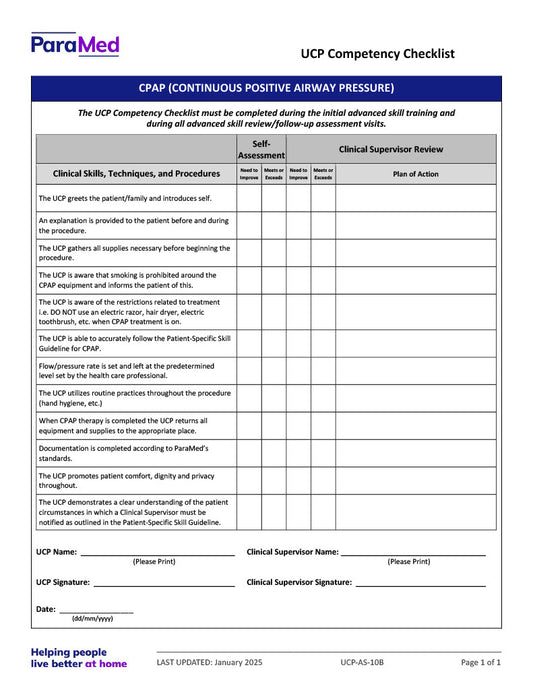 CPAP (Competency Checklist)