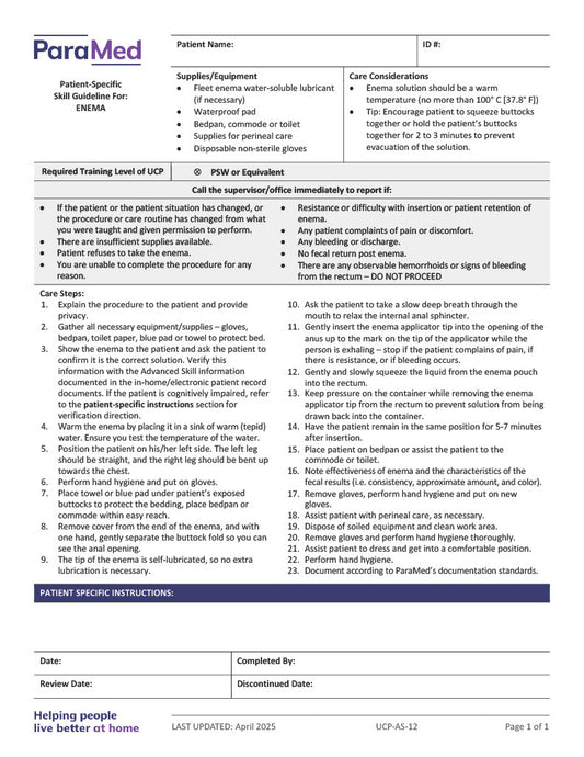 Enema (Skill Guideline)