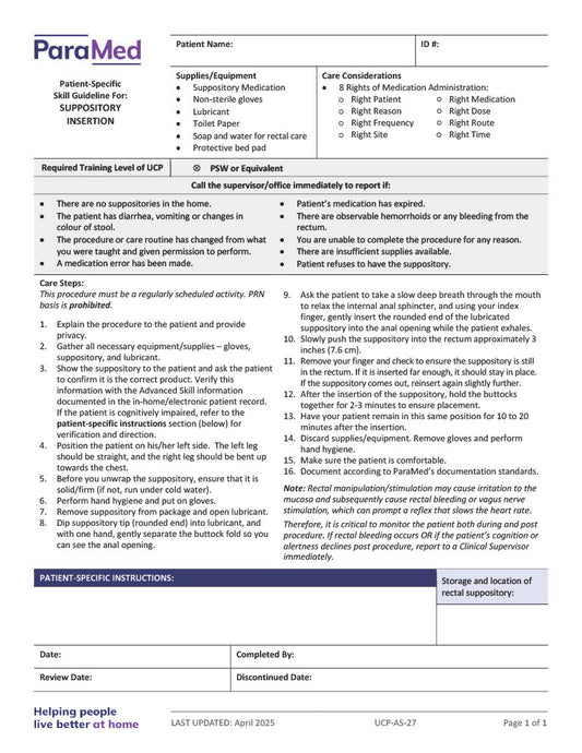 Suppository Insertion (Skill Guideline)