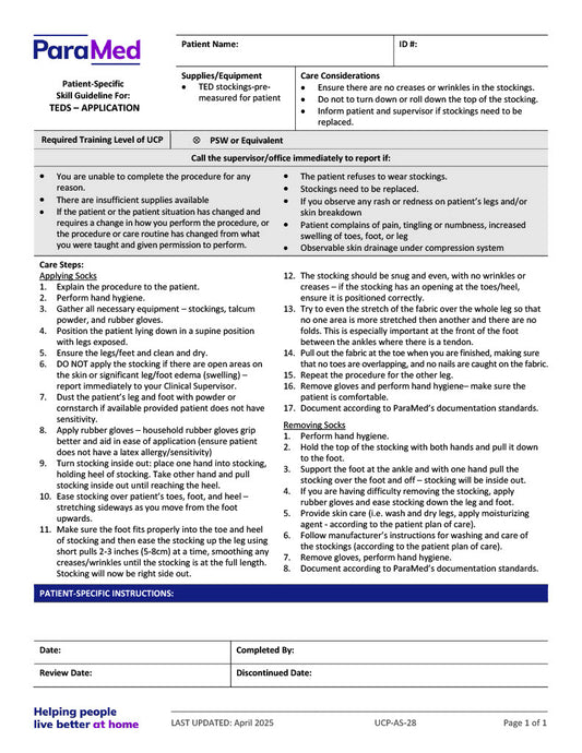 TEDS - Application (Skill Guideline)