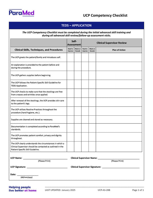 TEDS - Application (Competency Checklist)