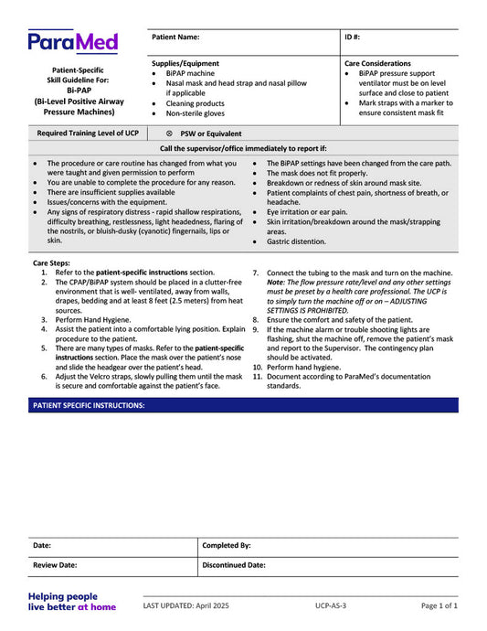 Bi-PAP (Skill Guideline)