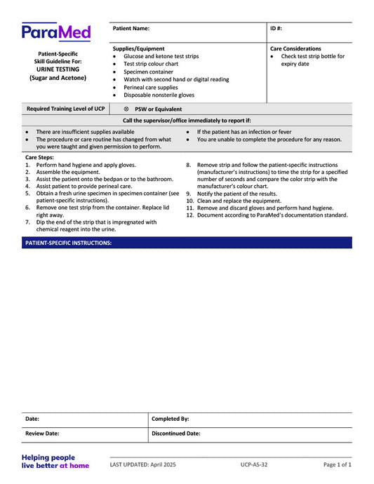 Urine Testing (Skill Guideline)
