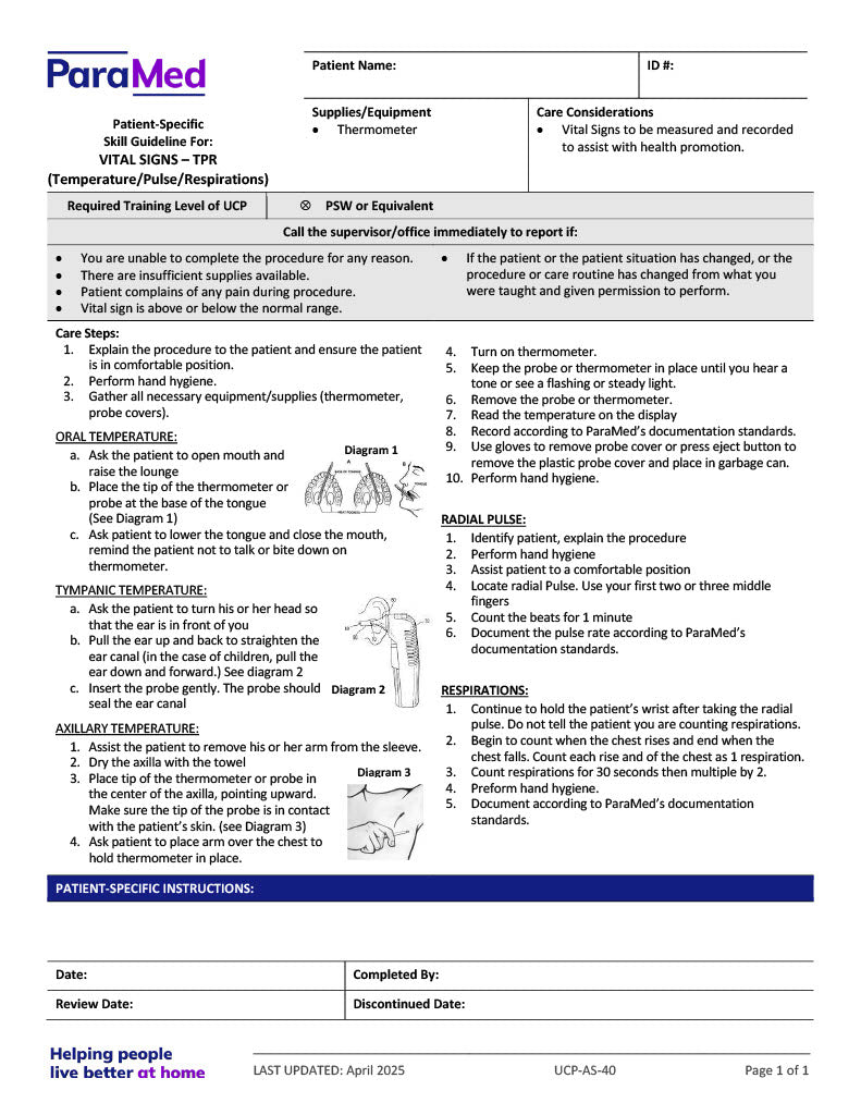 Vital Signs - TPR (Skill Guideline)