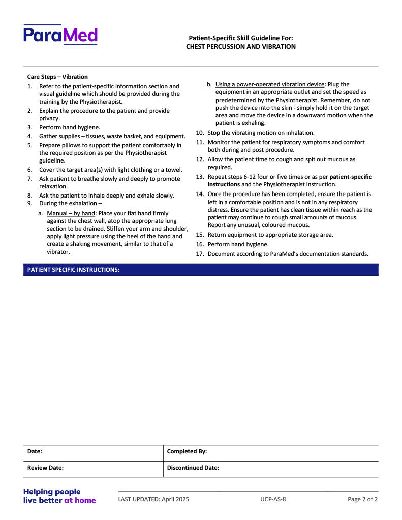 Chest Percussion and Vibration (Skill Guideline)