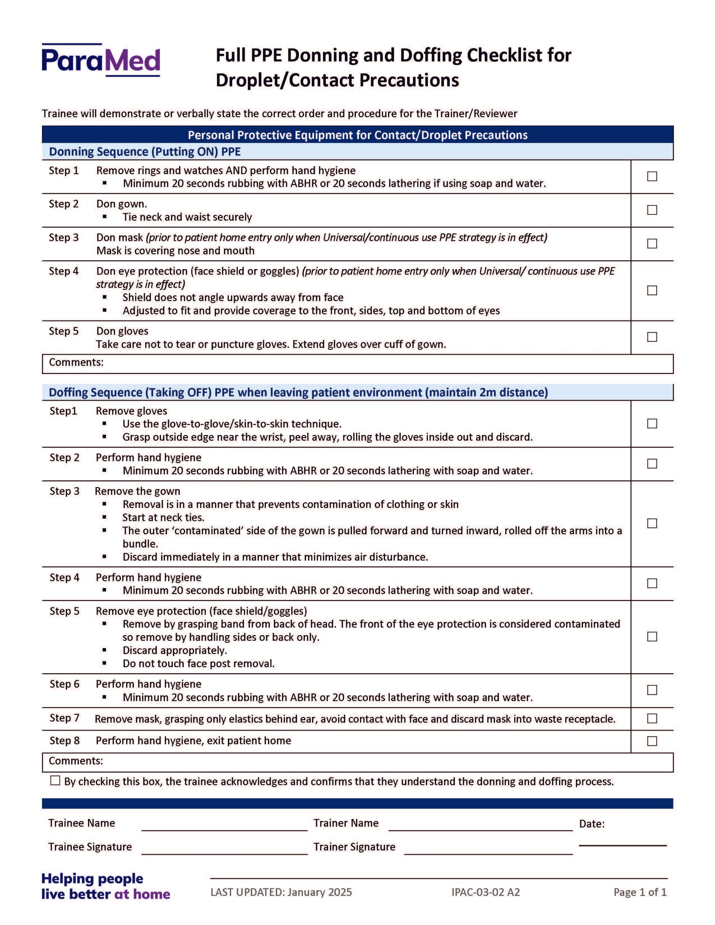 UCP-CC - UCP Orientation/Skills Lab/Annual Skills Renewal (Competency Checklists Bundle)