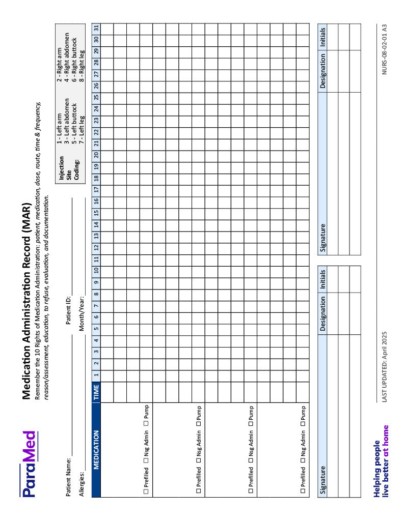 Generic Chart Paperwork NURS-GCB - General/Generic Chart Bundle – Extendicare Print Shop