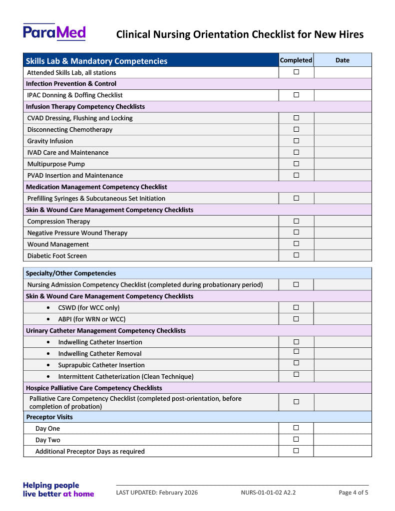 NURS-NOB - Nursing Orientation Bundle