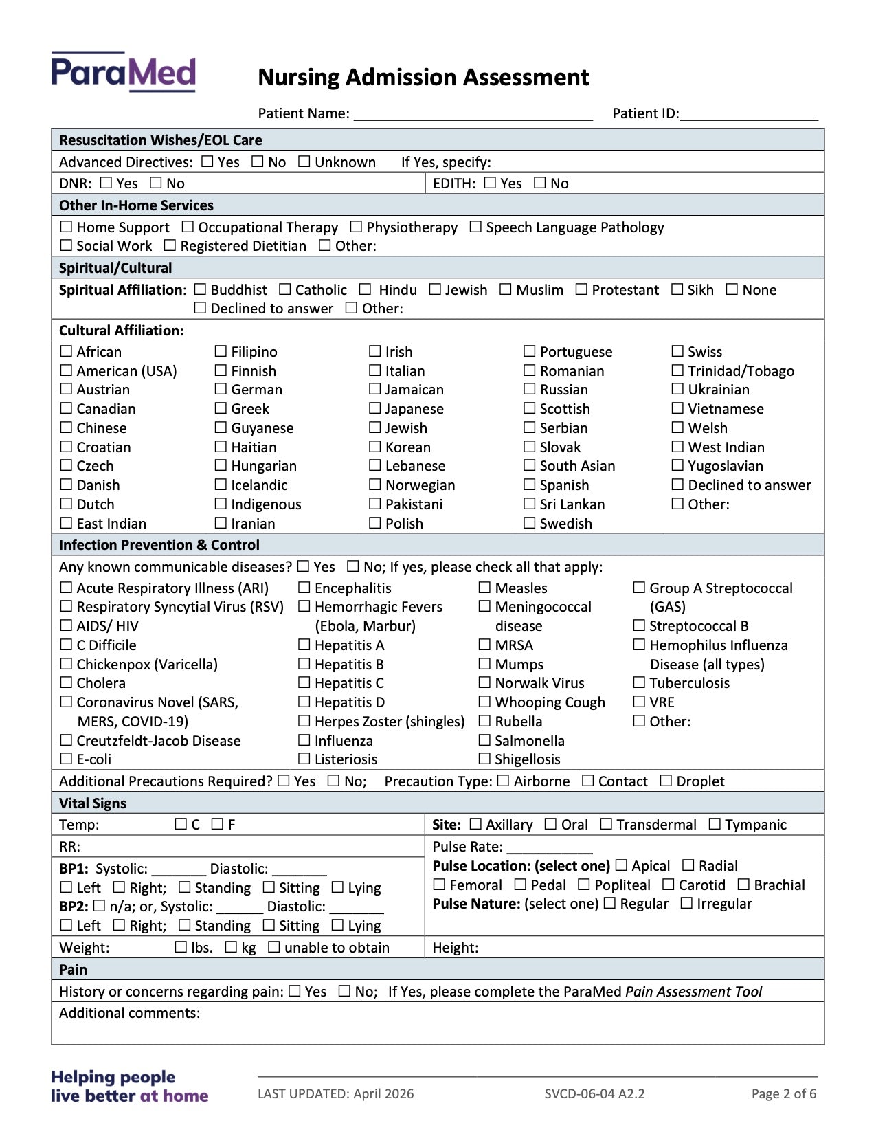 CL-NURS-GCB-NES - General/Generic Chart Bundle Non-Electronic Sites