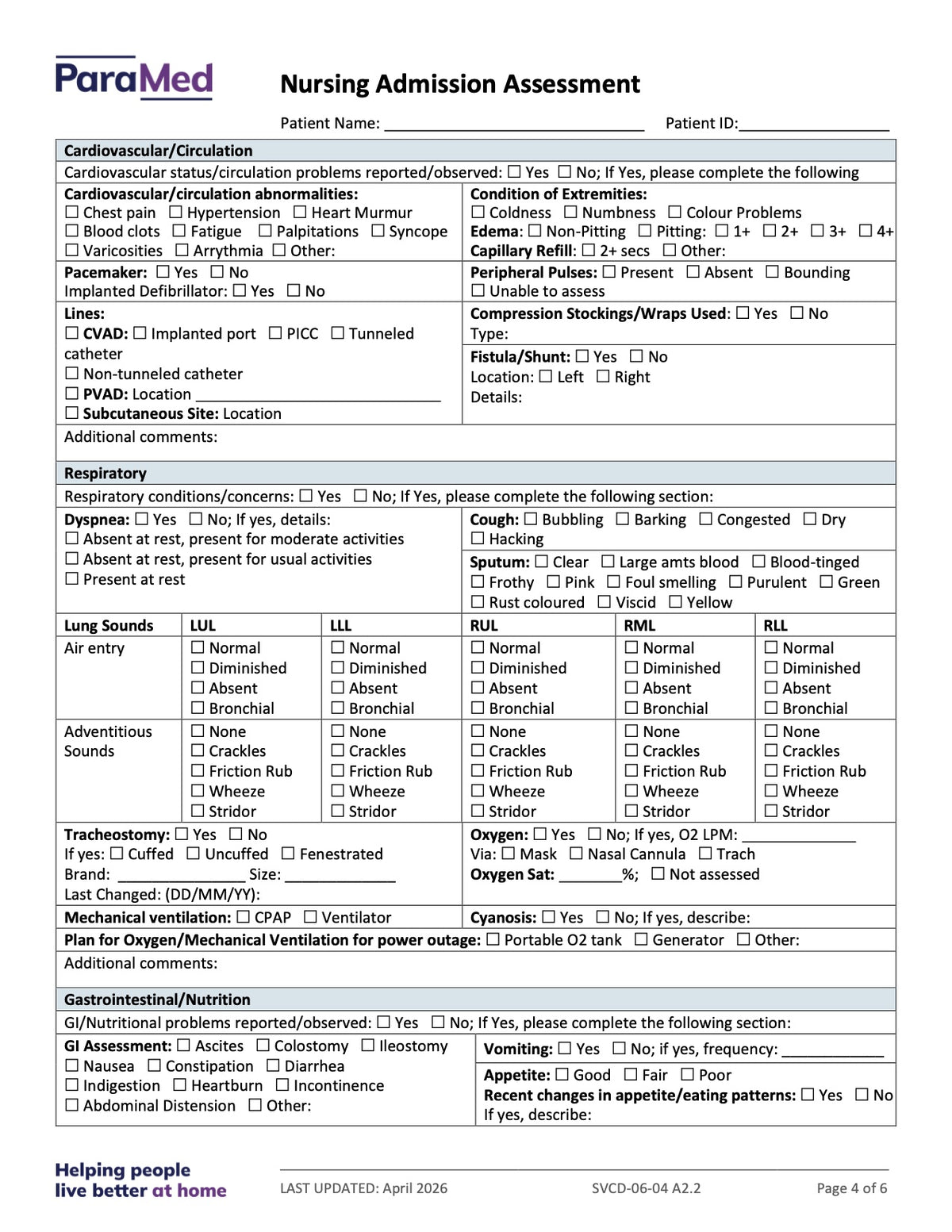 CL-NURS-GCB-NES - General/Generic Chart Bundle Non-Electronic Sites