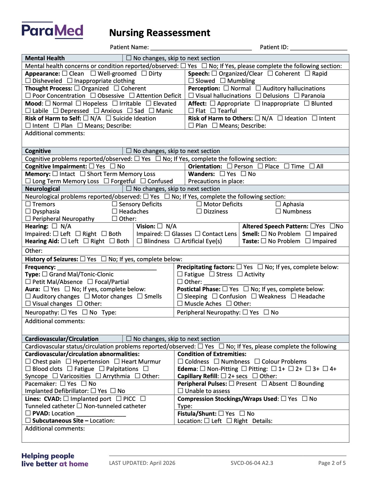 CL-NURS-GCB-NES - General/Generic Chart Bundle Non-Electronic Sites
