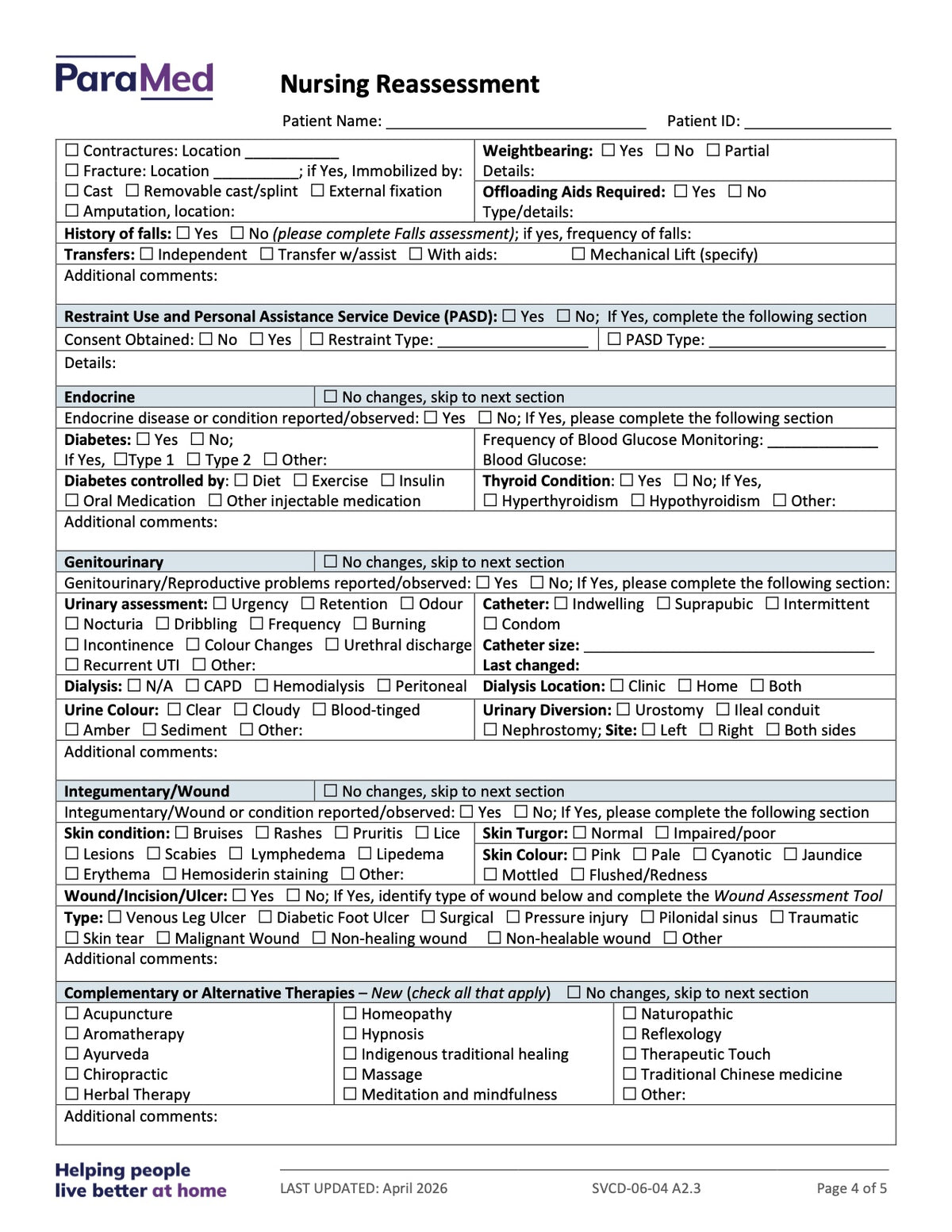 CL-NURS-GCB-NES - General/Generic Chart Bundle Non-Electronic Sites