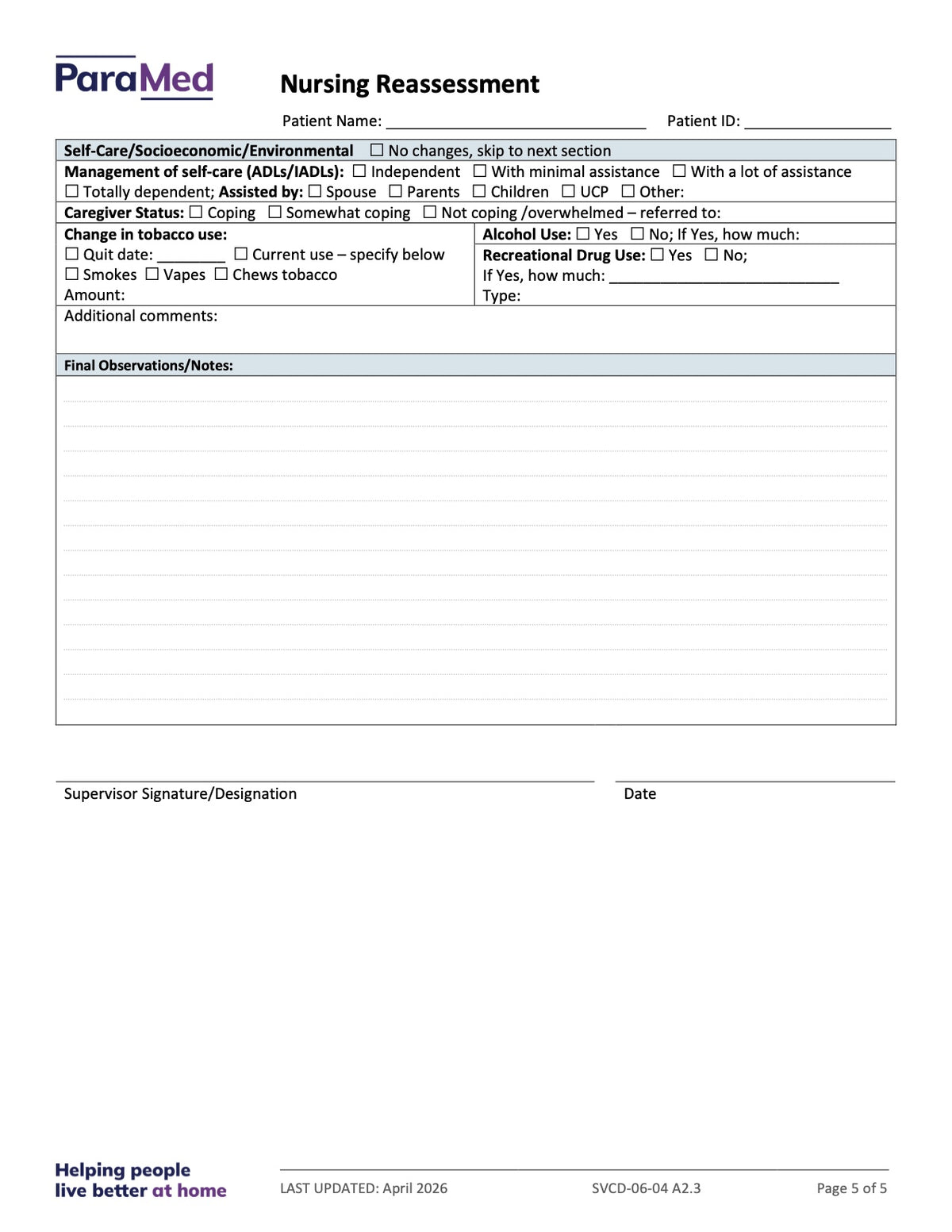 CL-NURS-GCB-NES - General/Generic Chart Bundle Non-Electronic Sites