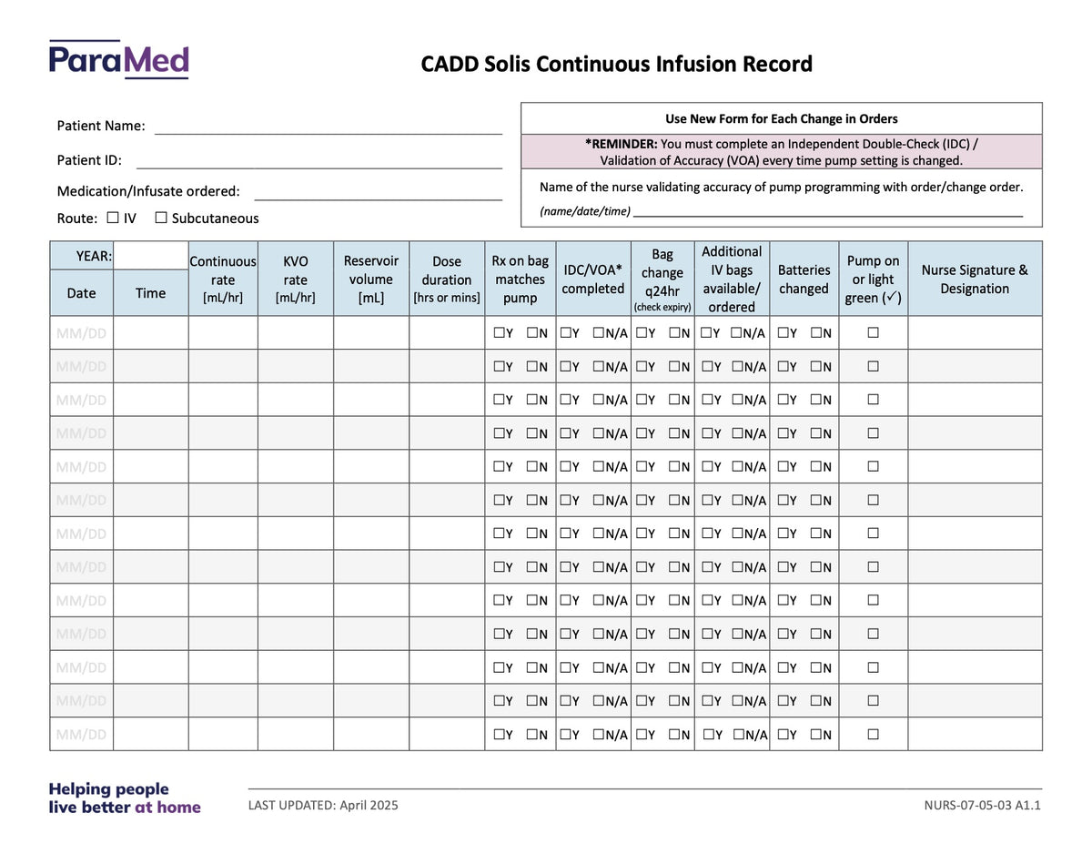 CL-NURS-IVB - Infusion Bundle (Clinic Setting)