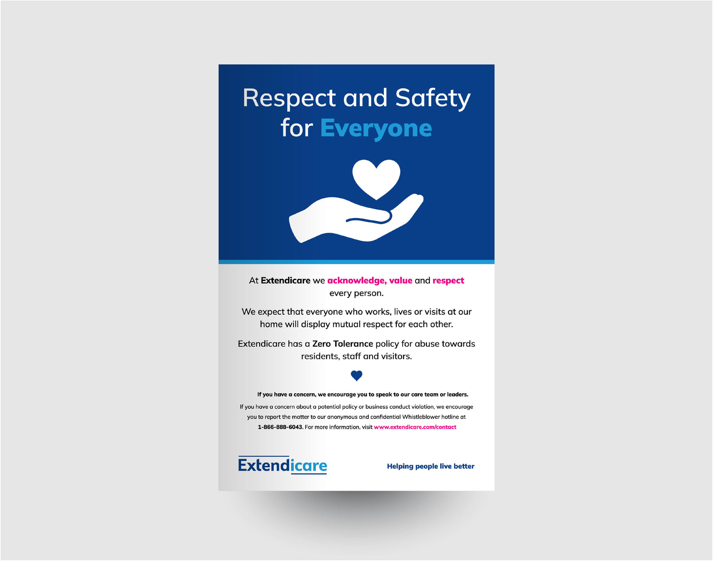 Extendicare Respect and Safety Poster